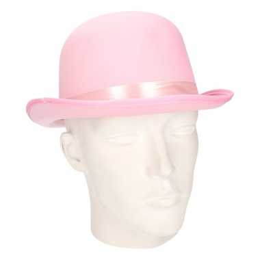 Goedkoop bolhoedje roze volwassenen carnavalskleding
