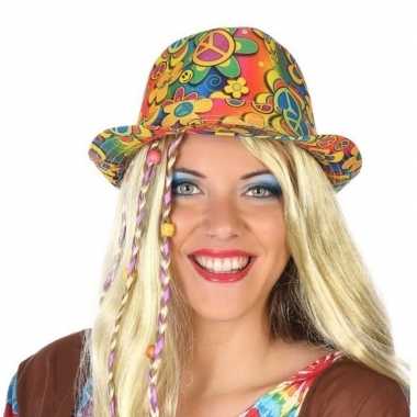 Goedkoop carnavalaccessoires hippie hoed volwassenen carnavalskleding