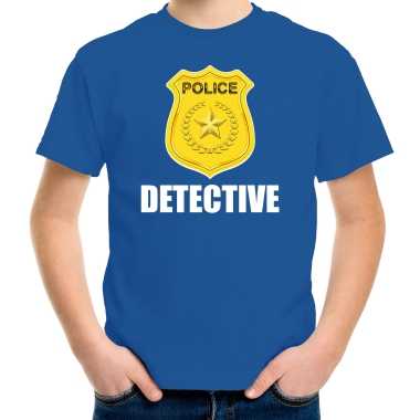 Goedkoop detective police / politie embleem t shirt blauw kinderen carnavalskleding