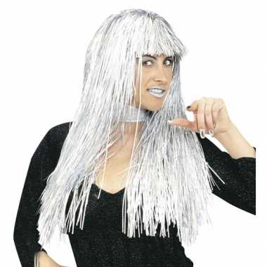 Goedkoop  Disco pruiken zilver folie carnavalskleding