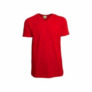 Goedkoop katoenen lemon soda heren rood v hals shirt carnavalskleding