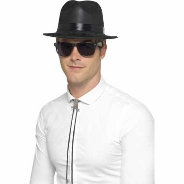 Goedkoop  Plastic gangster hoed plastic carnavalskleding