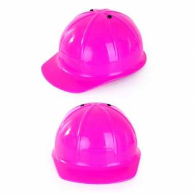 Goedkoop plastic roze bouwhelm kinderen carnavalskleding