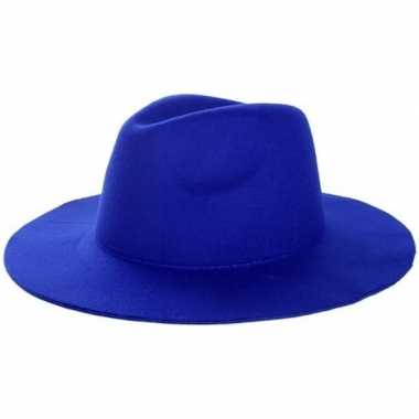 Goedkoop western thema sherriff/cowboy hoed blauw dames/heren carnava