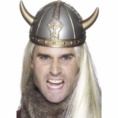 Goedkoop  Zilveren viking helm hoorns carnavalskleding