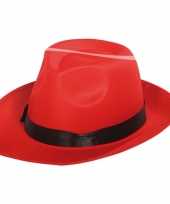 Goedkoop al capone hoed rood zwart carnavalskleding