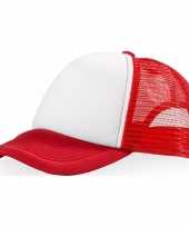 Goedkoop baseballcap rood wit carnavalskleding