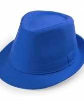 Goedkoop blauwe trilby hoedjes volwassenen carnavalskleding