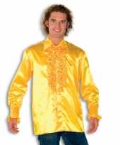 Goedkoop blouse geel rouches heren carnavalskleding