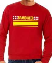 Goedkoop brandweer logo sweater rood heren carnavalskleding