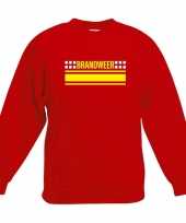 Goedkoop brandweer logo sweater rood kinderen carnavalskleding