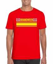 Goedkoop brandweer logo t-shirt rood heren carnavalskleding