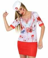Goedkoop carnavalskleding horror zuster shirt