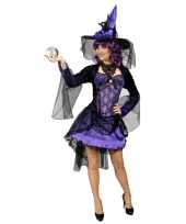 Goedkoop carnavalskleding paarse heksen jurk alexia dames