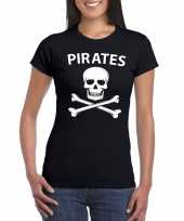 Goedkoop carnavalskleding piraten shirt zwart dames