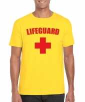 Goedkoop carnavalskleding reddingsbrigade lifeguard shirt geel heren