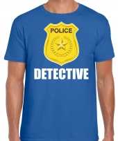 Goedkoop detective police politie embleem t-shirt blauw heren carnavalskleding