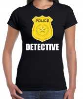 Goedkoop detective police politie embleem t-shirt zwart dames carnavalskleding