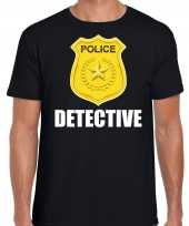 Goedkoop detective police politie embleem t-shirt zwart heren carnavalskleding