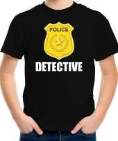 Goedkoop detective police politie embleem t-shirt zwart kinderen carnavalskleding