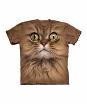 Goedkoop dieren shirts bruine kat carnavalskleding