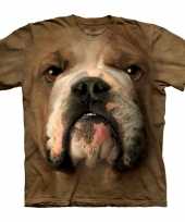 Goedkoop dieren shirts bulldog bruin carnavalskleding