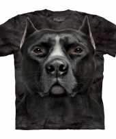 Goedkoop dieren shirts pitbull hond volwassenen carnavalskleding