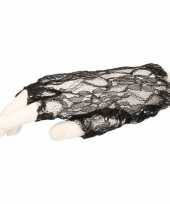 Goedkoop feest kanten handschoenen madonna zwart kort volwassenen carnavalskleding