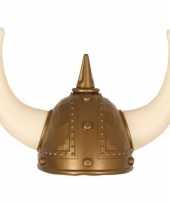 Goedkoop gouden viking helm hoorns carnavalskleding