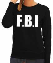 Goedkoop politie fbi tekst sweater trui zwart dames carnavalskleding