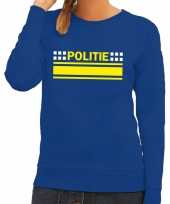 Goedkoop politie logo sweater blauw dames carnavalskleding