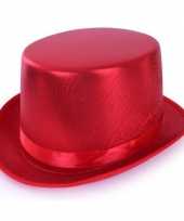 Goedkoop rode glimmende hoge hoed volwassenen carnavalskleding