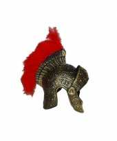 Goedkoop romeinse helm rode veren carnavalskleding 10051590
