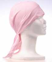 Goedkoop roze gekleurde hoofddoek carnavalskleding
