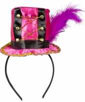 Goedkoop roze mini hoedje diadeem carnavalskleding