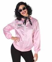 Goedkoop roze rock and roll verkleed jasje dames carnavalskleding