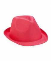 Goedkoop roze trilby feesthoedje carnavalskleding