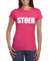Goedkoop stoer tekst t-shirt roze dames carnavalskleding