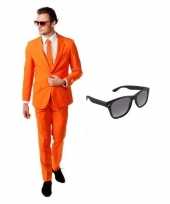 Goedkoop verkleed oranje net heren carnavalskleding maat s gratis zonnebril