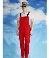 Goedkoop verkleed tuinbroek rood volwassenen carnavalskleding