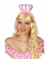Goedkoop verkleedaccessoires prinsessen diadeem roze dames carnavalskleding