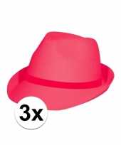 Goedkoop x feest toppers hoedjes fuchsia roze carnavalskleding 10109516