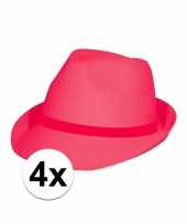 Goedkoop x feest toppers hoedjes fuchsia roze carnavalskleding 10109517