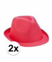Goedkoop x roze trilby feesthoedjes toppers carnavalskleding