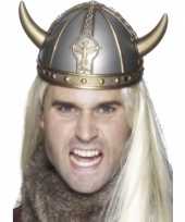 Goedkoop zilveren viking helm hoorns carnavalskleding
