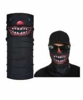 Goedkoop zwart biker masker horror eng gezichtprint volwassennen carnavalskleding