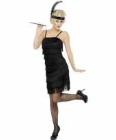 Goedkoop zwarte jaren flapper jurk dames carnavalskleding