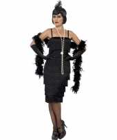 Goedkoop zwarte jaren flapper jurk lang dames carnavalskleding